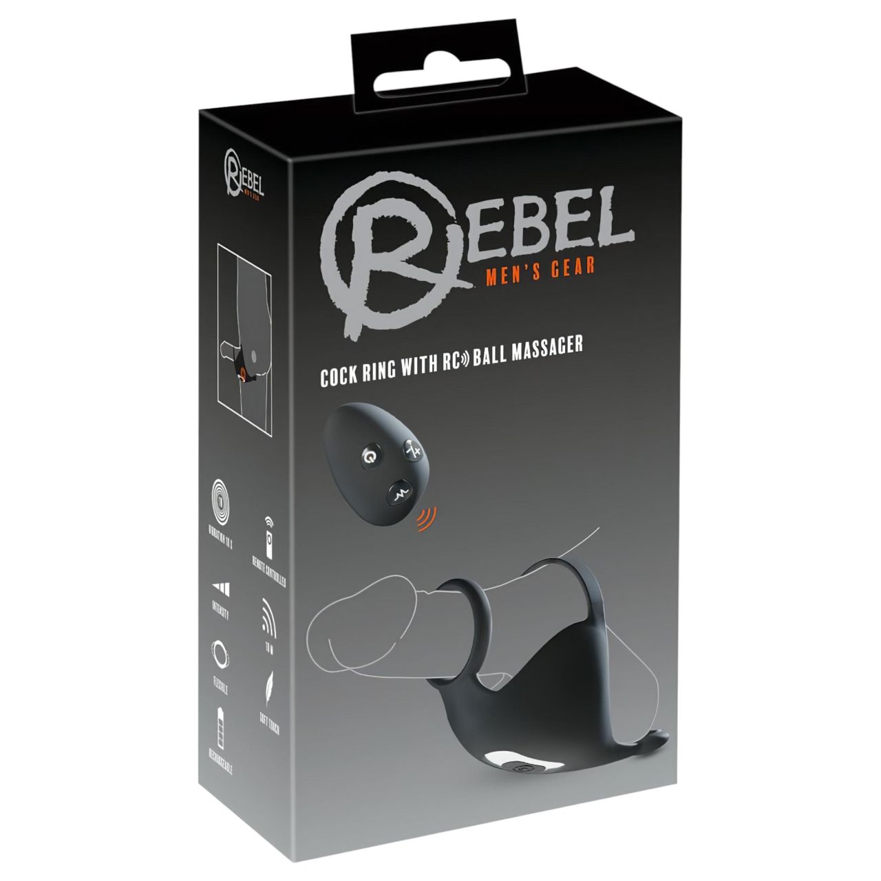 Rebel - akkus, péniszgyűrű és here vibrátor (fekete) Rebel - akkus, péniszgyűrű és here vibrátor (fekete)