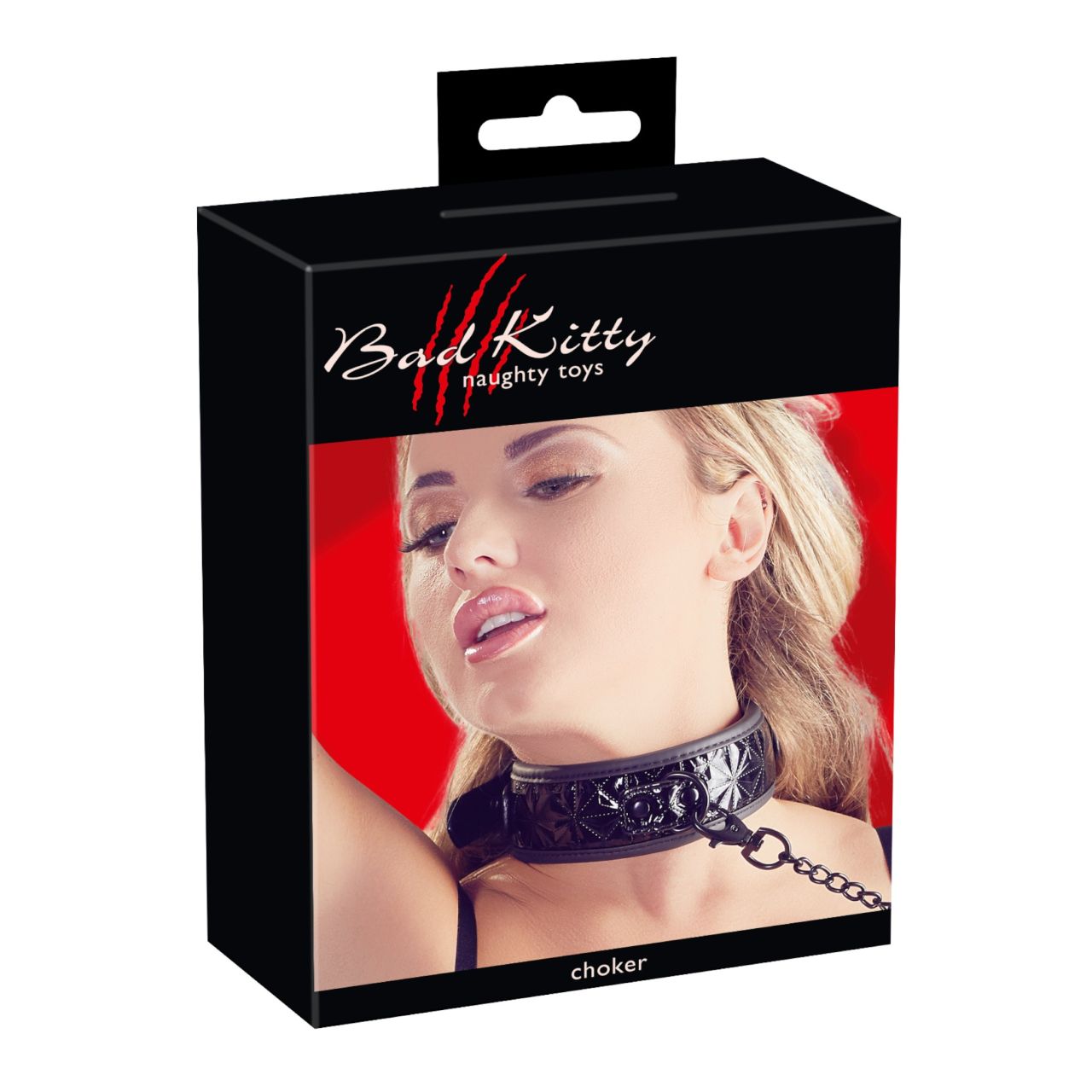 Bad Kitty - drágakőmintás nyakörv és póráz (fekete) Bad Kitty - drágakőmintás nyakörv és póráz (fekete)