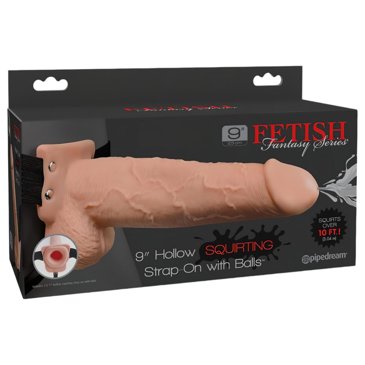 Pipedream Fetish Strap-On 9 - felcsatolható, üreges, spriccelő dildó (testszínű) Pipedream Fetish Strap-On 9 - felcsatolható, üreges, spriccelő dildó (testszínű)