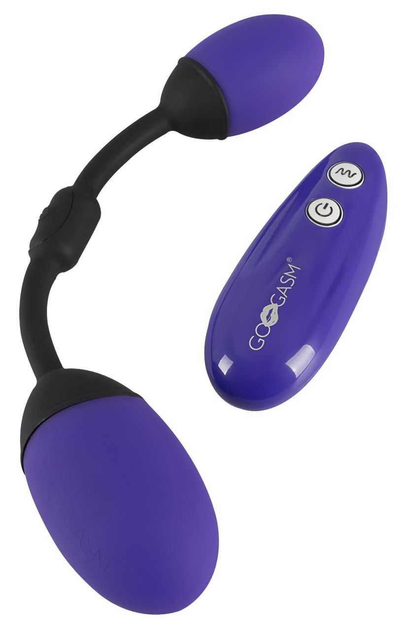 / GoGasm Pussy & Ass - vibrációs tojás duó (lila-fekete) / GoGasm Pussy & Ass - vibrációs tojás duó (lila-fekete)