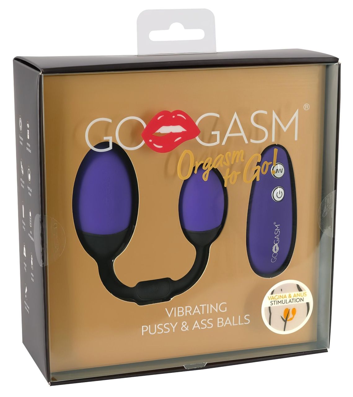 / GoGasm Pussy & Ass - vibrációs tojás duó (lila-fekete) / GoGasm Pussy & Ass - vibrációs tojás duó (lila-fekete)