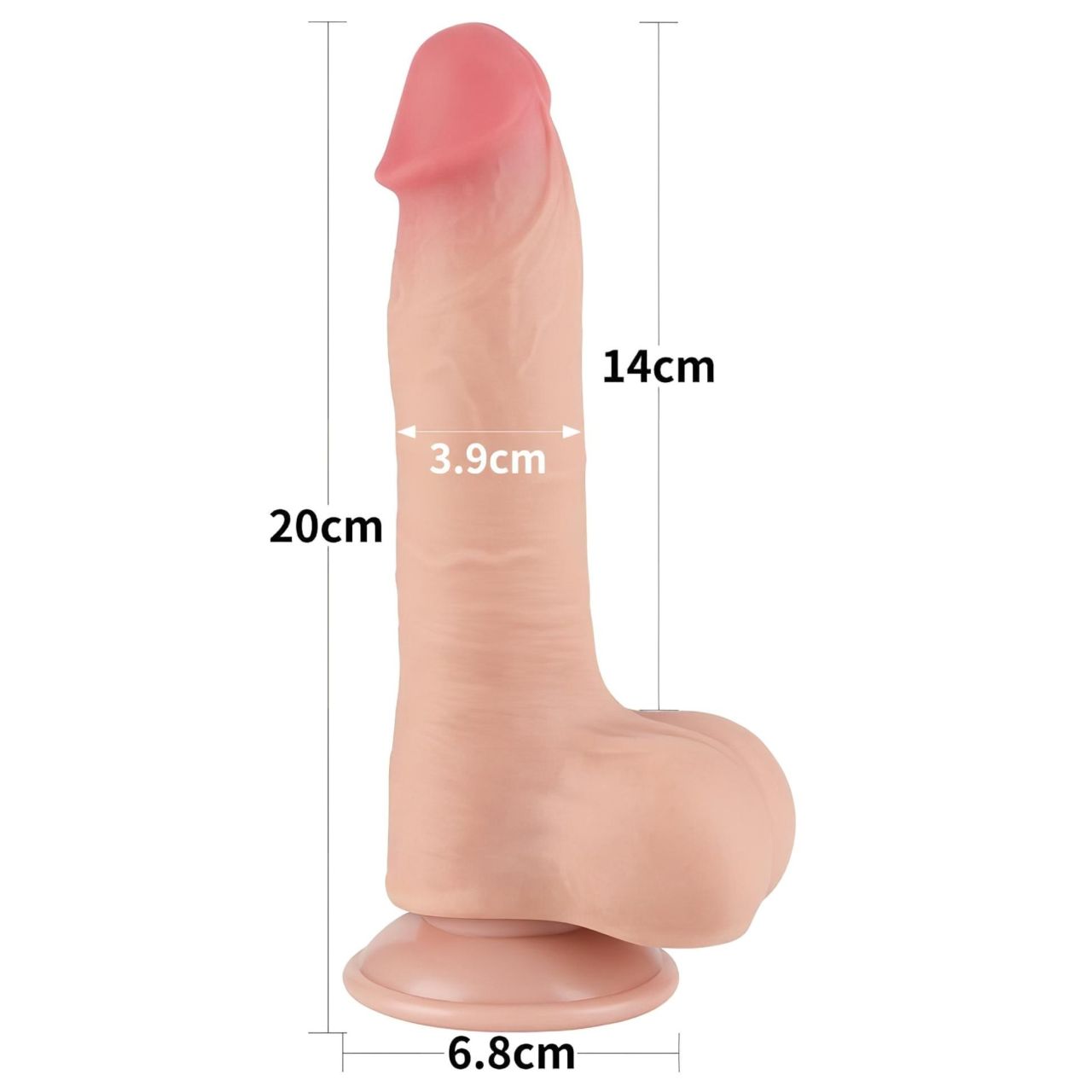 Lovetoy Sliding-Skin - herés kétrétegű dildó - 20 cm (testszínű) Lovetoy Sliding-Skin - herés kétrétegű dildó - 20 cm (testszínű)