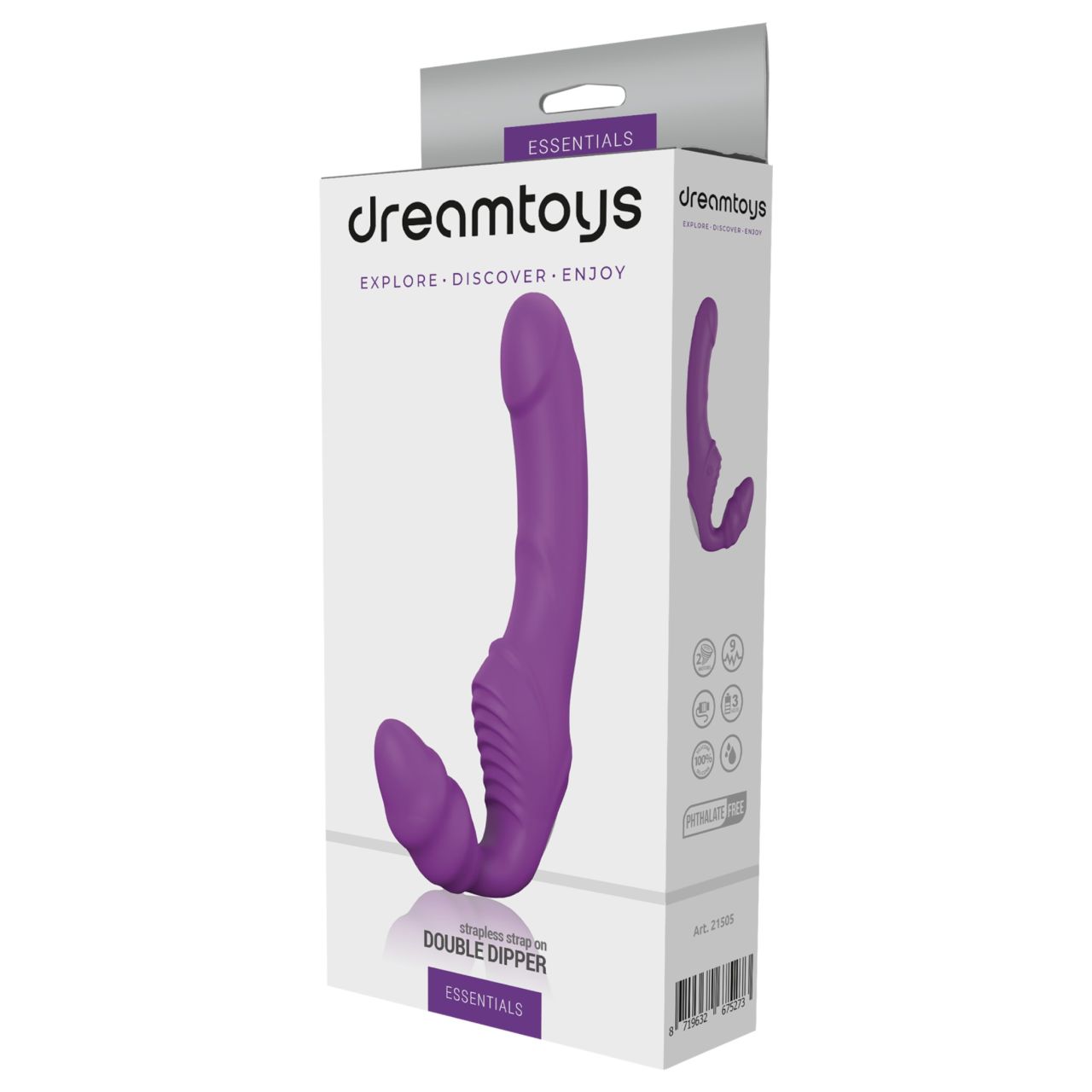 Dreamtoys Essentials - strapless strap-on vibrátor (lila) Dreamtoys Essentials - strapless strap-on vibrátor (lila)