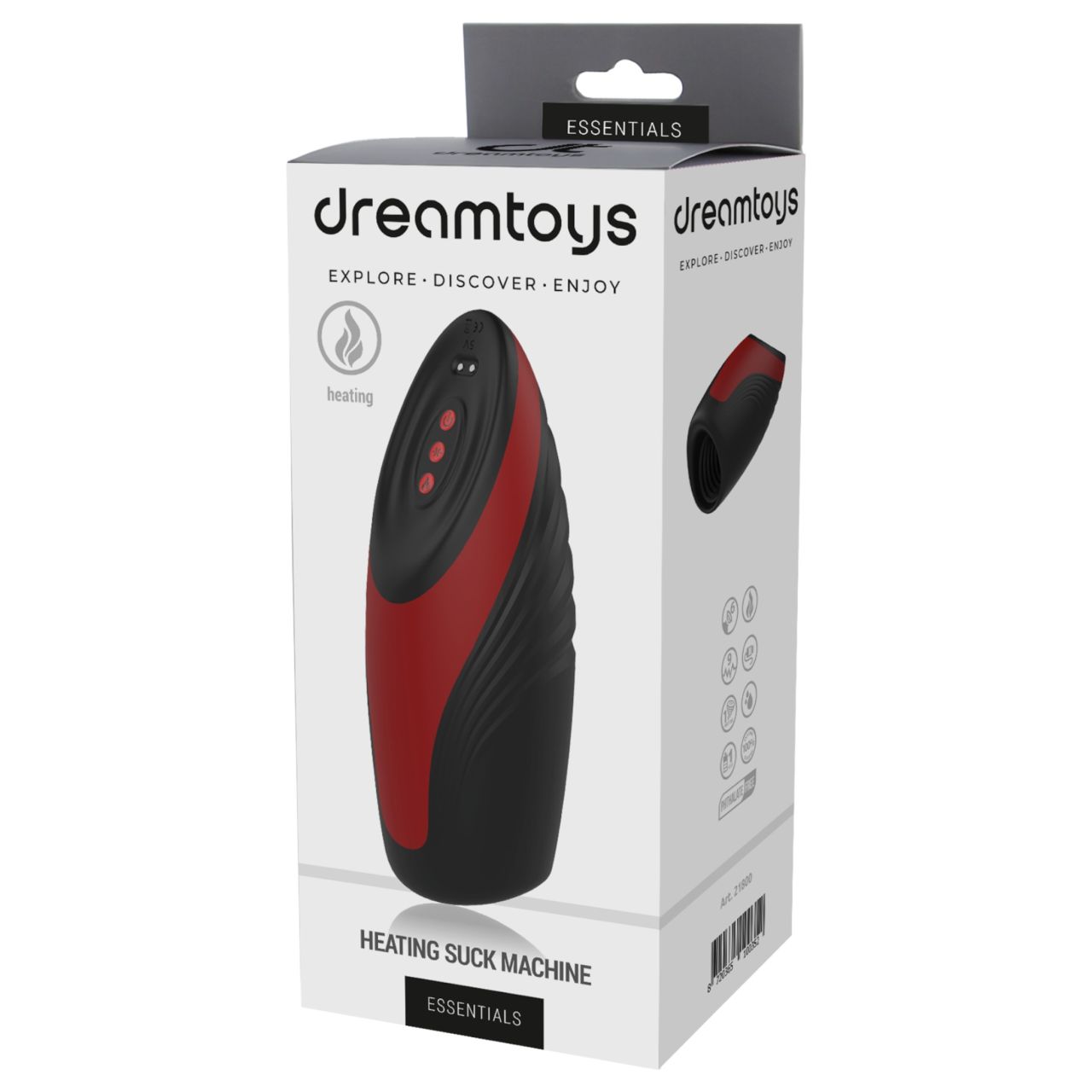 Dreamtoys Essentials - szívó-vibráló maszturbátor (fekete)