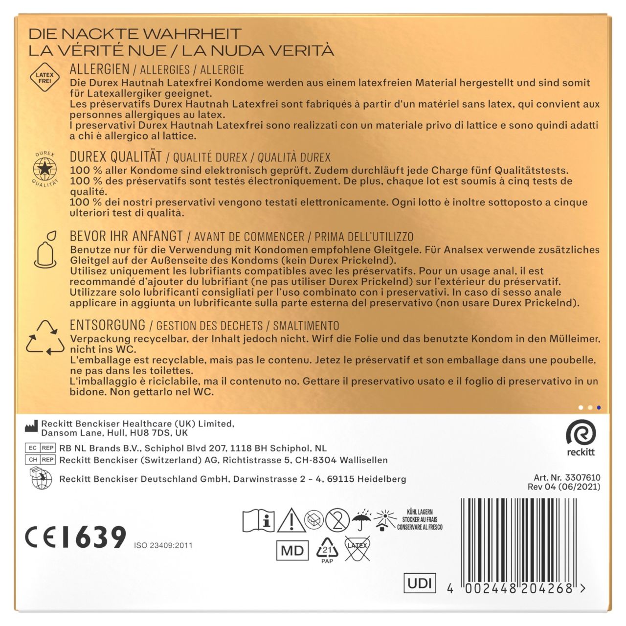 Durex Hautnah - latex mentes óvszer (30 db) Durex Hautnah - latex mentes óvszer (30 db)