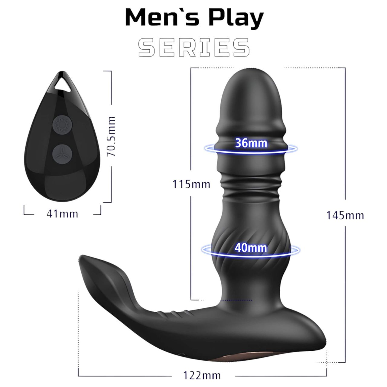 Men's Play - fel-le mozgó prosztata vibrátor (fekete) Men's Play - fel-le mozgó prosztata vibrátor (fekete)