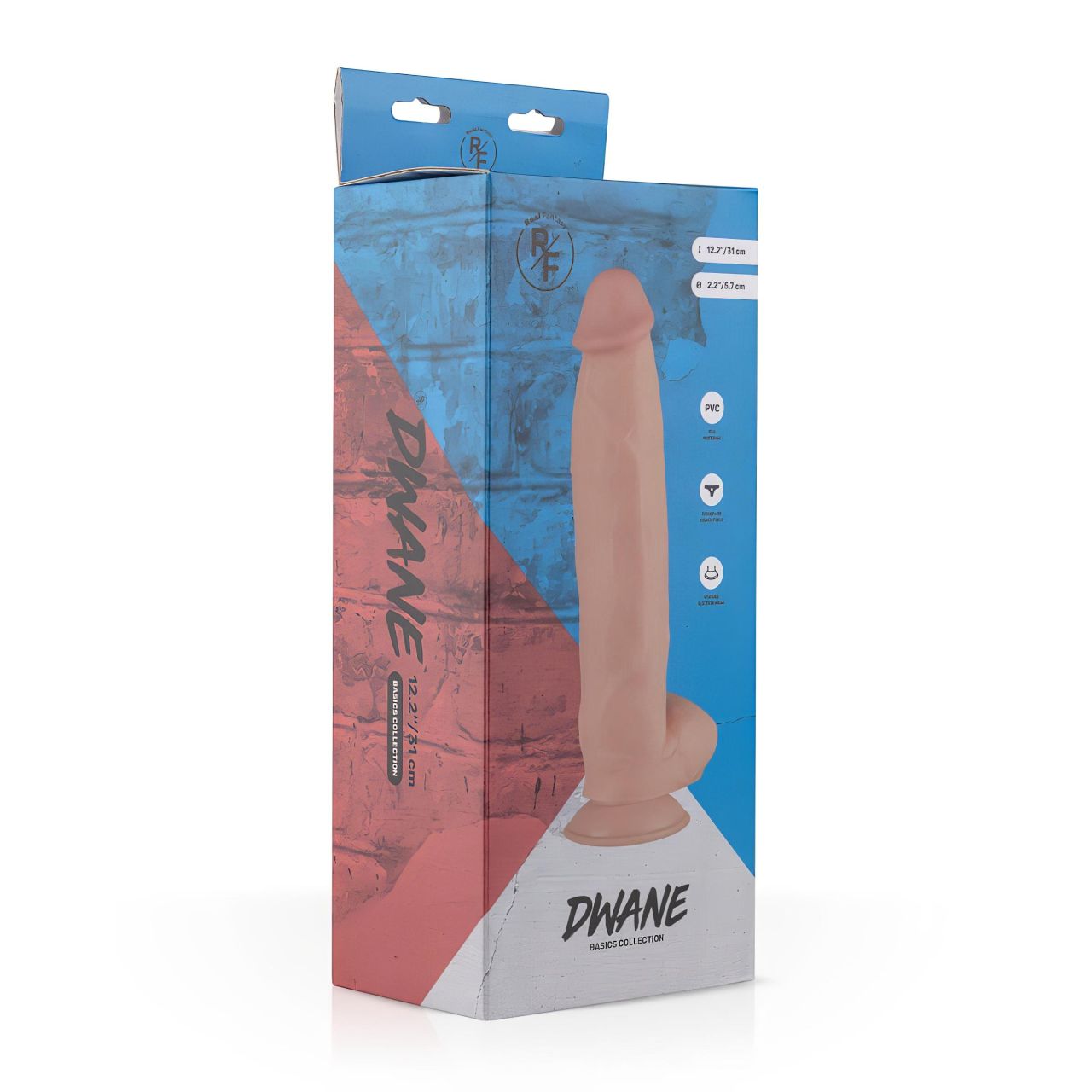 Real Fantasy Dwane - herés élethű dildó - 31 cm (testszínű) Real Fantasy Dwane - herés élethű dildó - 31 cm (testszínű)
