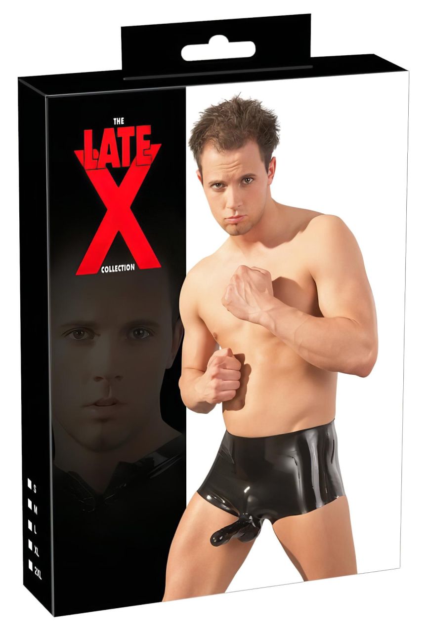 Late X boxer + péniszköpeny (fekete)