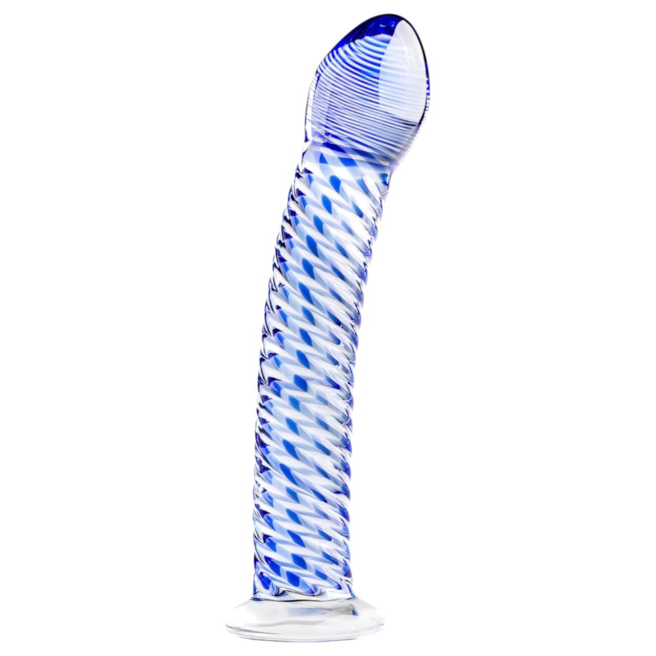 Gildo Glass No. 5 - spirál üveg dildó (átlátszó-kék) Gildo Glass No. 5 - spirál üveg dildó (átlátszó-kék)