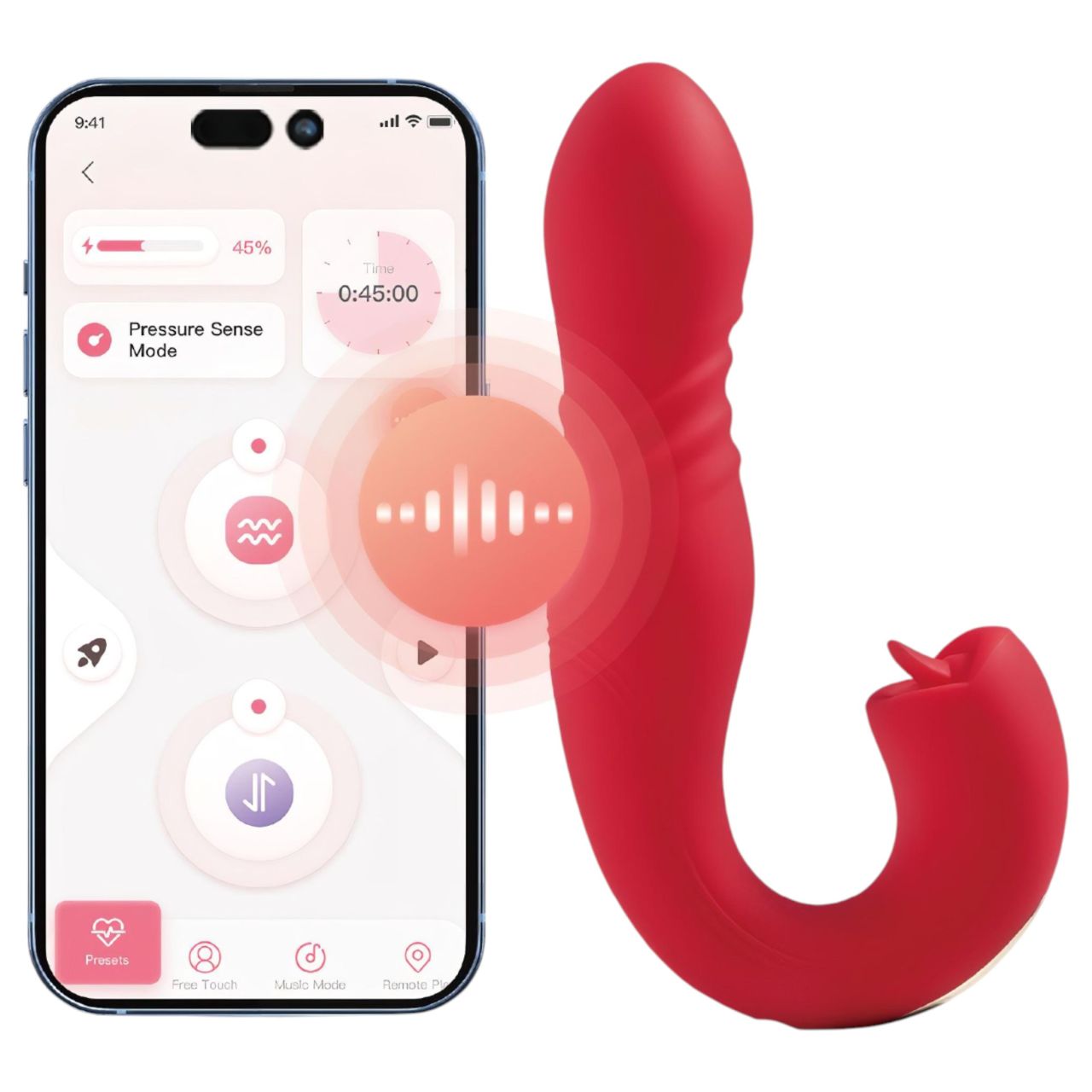 Honey Play Box Joi Thrust 2 – App-vezérelt lökő nyelves vibrátor (piros) Honey Play Box Joi Thrust 2 – App-vezérelt lökő nyelves vibrátor (piros)
