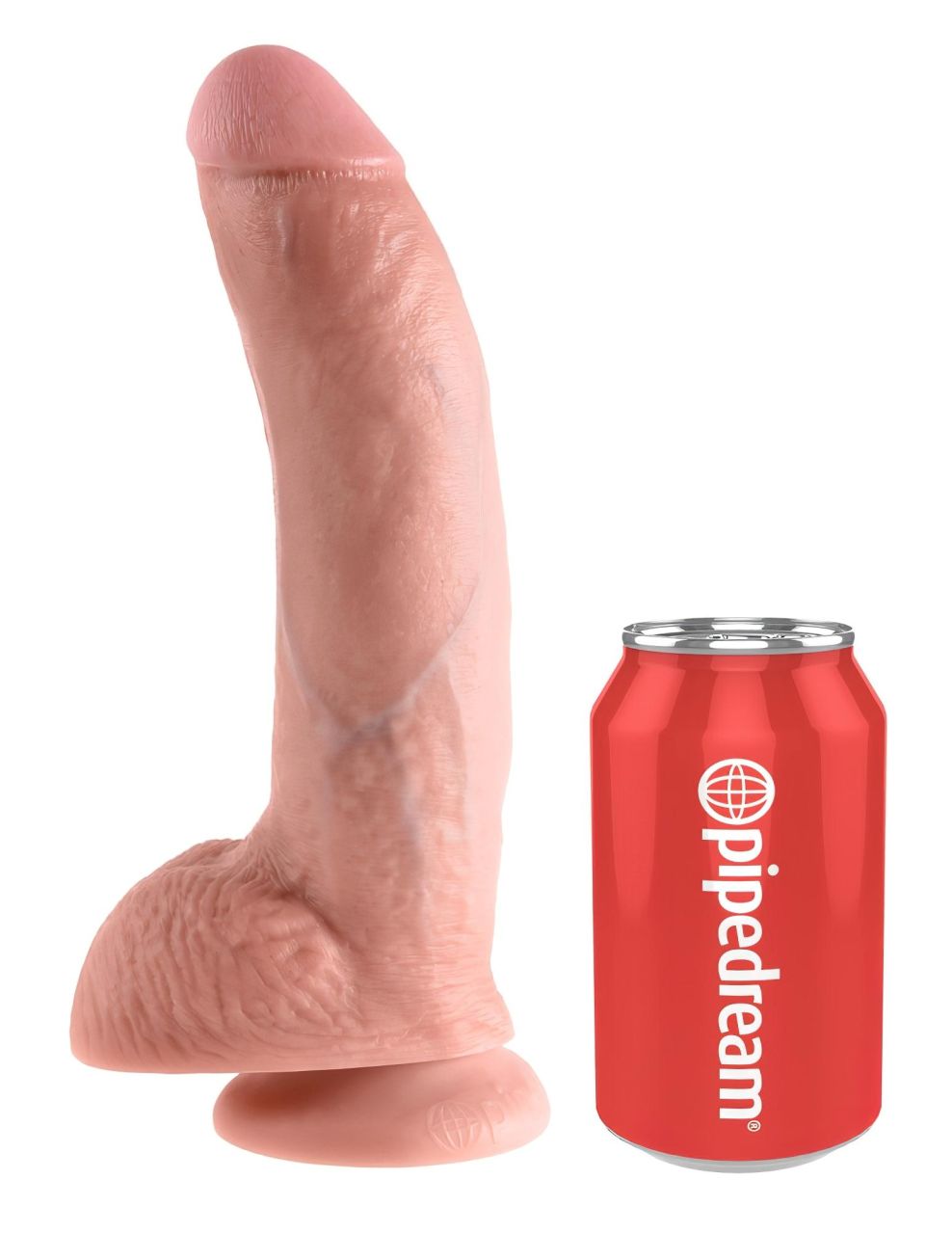 King Cock 9 - nagy tapadókorongos, herés dildó (23 cm, testszínű) King Cock 9 - nagy tapadókorongos, herés dildó (23 cm, testszínű)