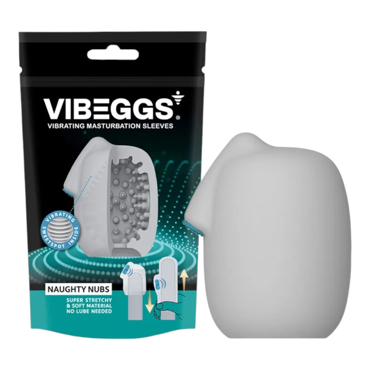 VIBEGGS Naughty Nubs - vibrációs tojás maszturbátor (fehér) VIBEGGS Naughty Nubs - vibrációs tojás maszturbátor (fehér)