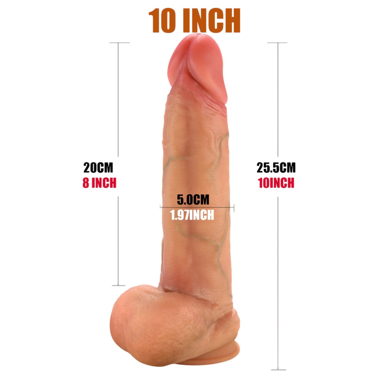 FeelSkin - ultra realisztikus herés dildó (natúr, 25,4 cm)