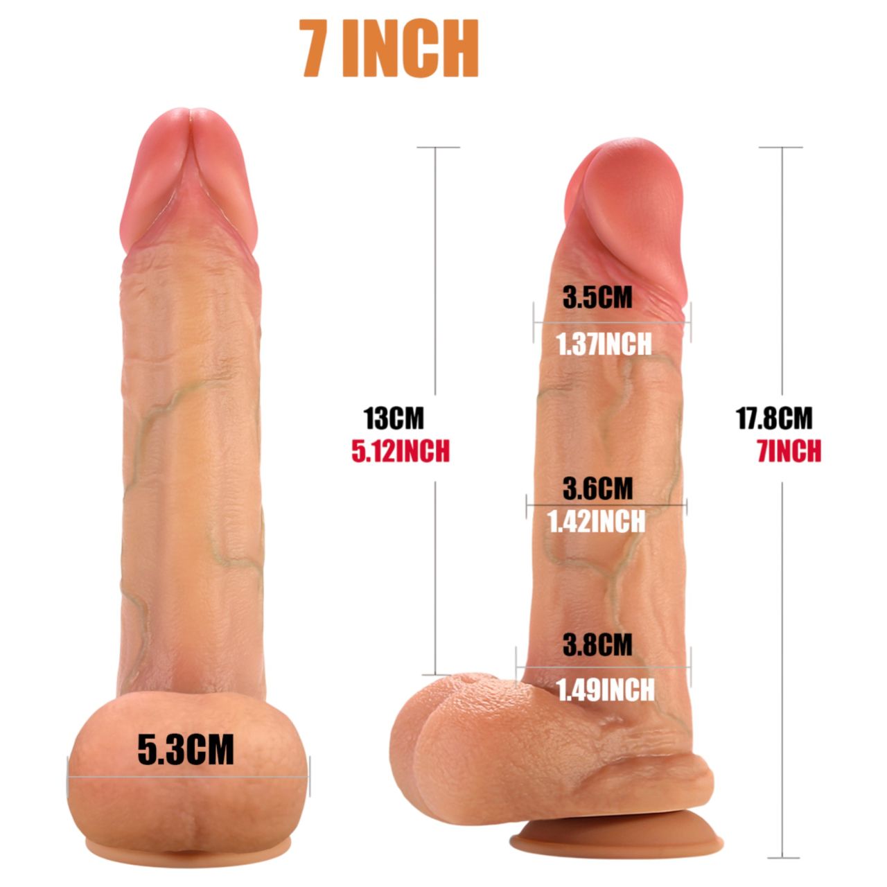 FeelSkin - ultra realisztikus herés dildó (natúr, 17,8 cm)