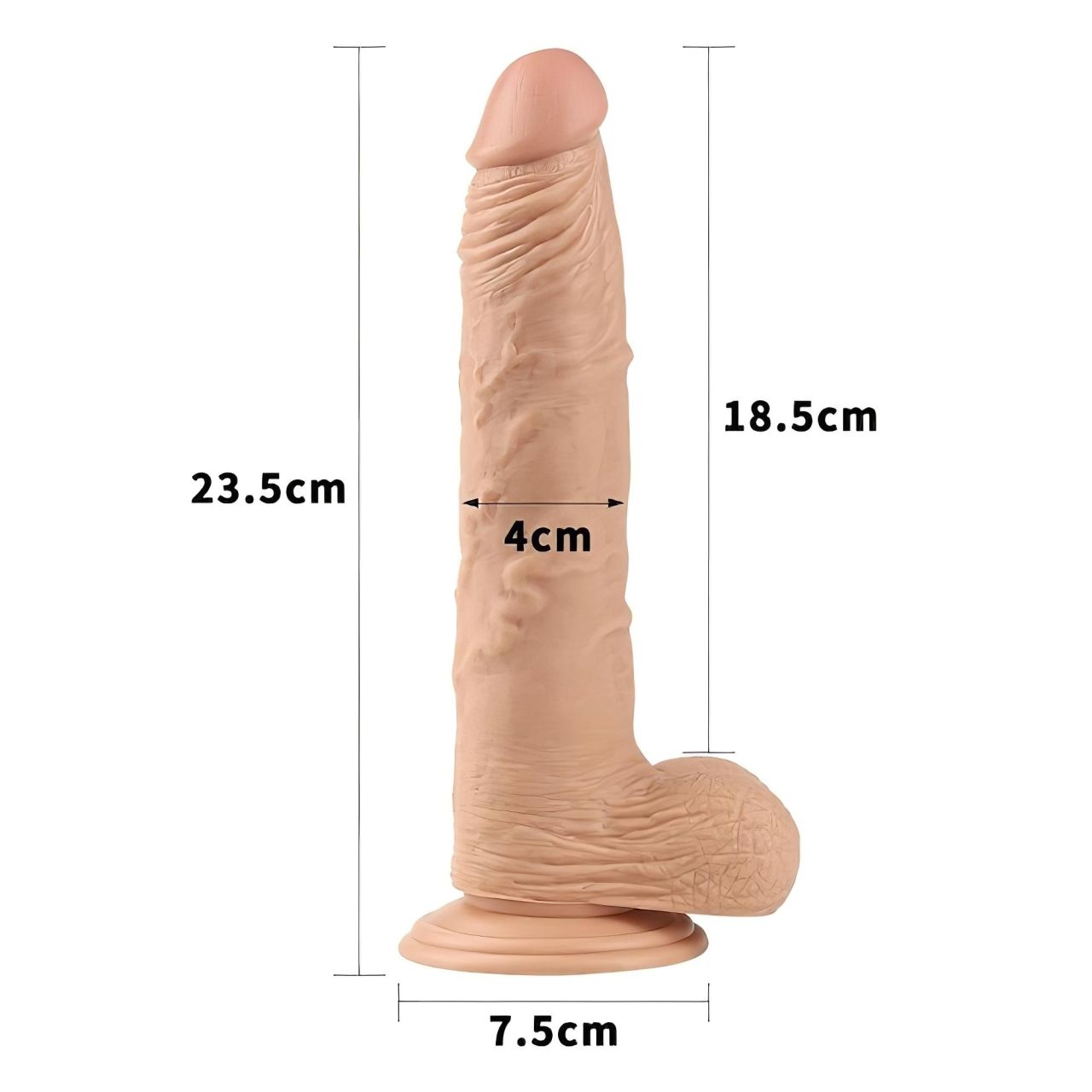 Lovetoy Real Extreme - tapadókorongos dildó - 24 cm Lovetoy Real Extreme - tapadókorongos dildó - 24 cm
