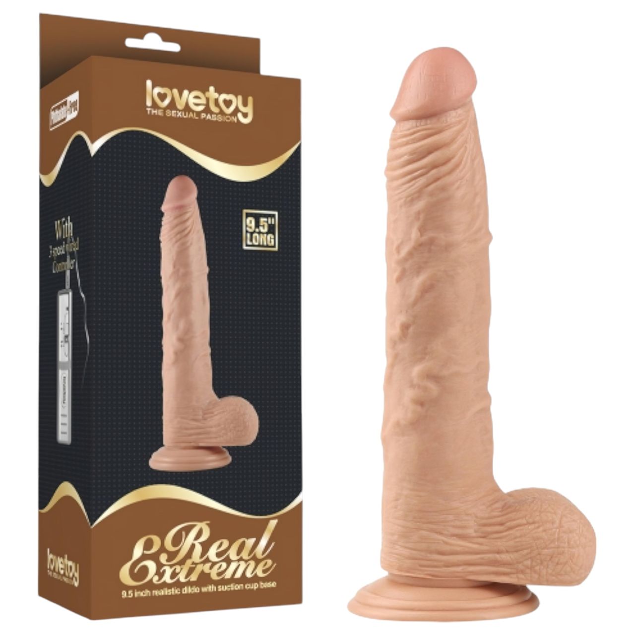 Lovetoy Real Extreme - tapadókorongos dildó - 24 cm Lovetoy Real Extreme - tapadókorongos dildó - 24 cm