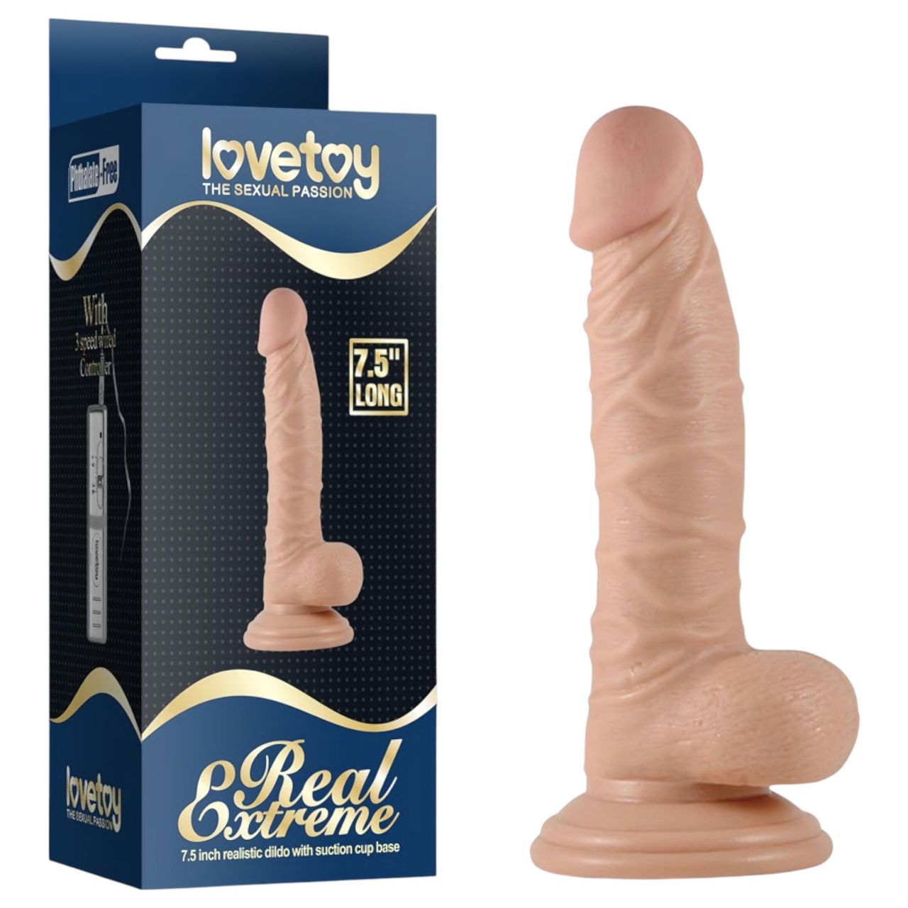 Real Extreme - tapadókorongos, herés G-pont dildó - 19 cm (testszínű) Real Extreme - tapadókorongos, herés G-pont dildó - 19 cm (testszínű)