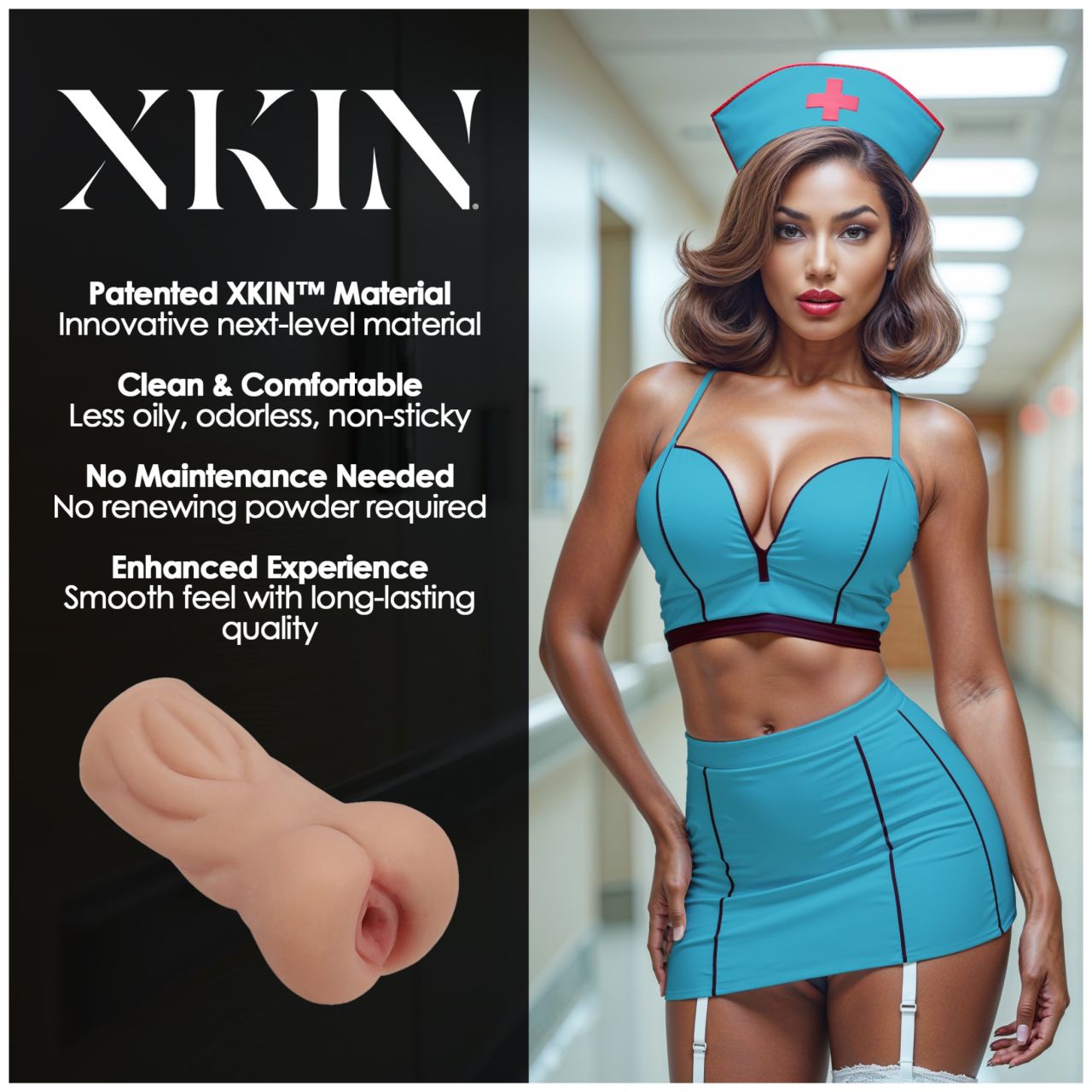 XKIN Naughty Nurse Trixie - élethű műpunci maszturbátor (testszínű)