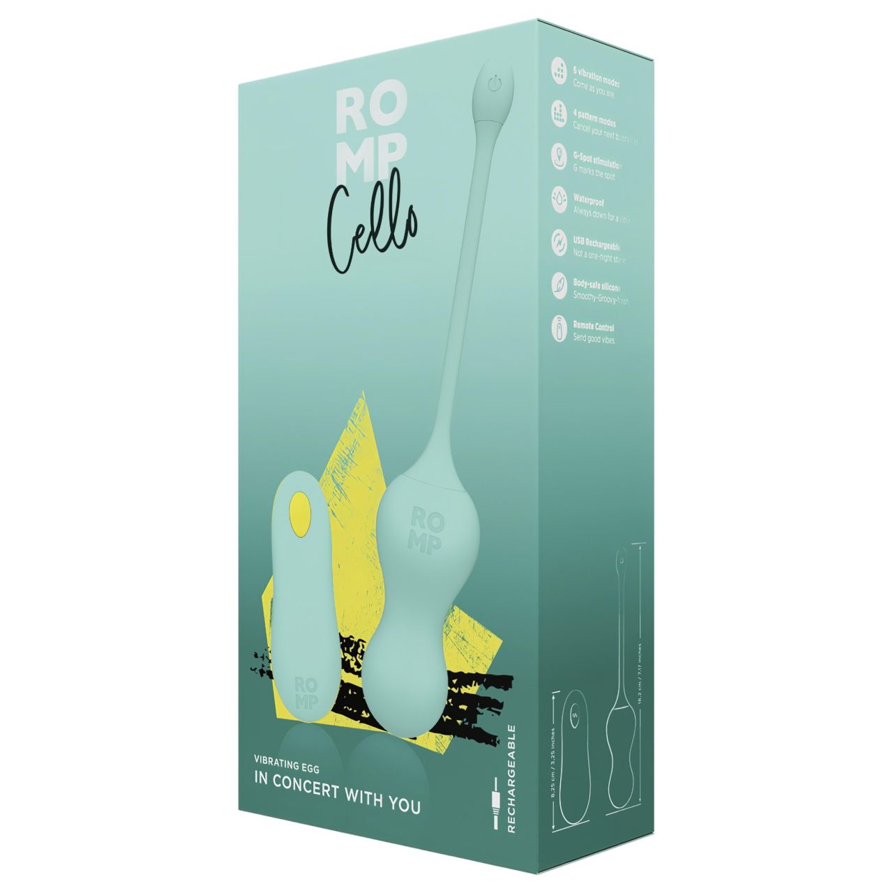 ROMP Cello - vibrációs gésagolyó távirányítóval (zöld) ROMP Cello - vibrációs gésagolyó távirányítóval (zöld)