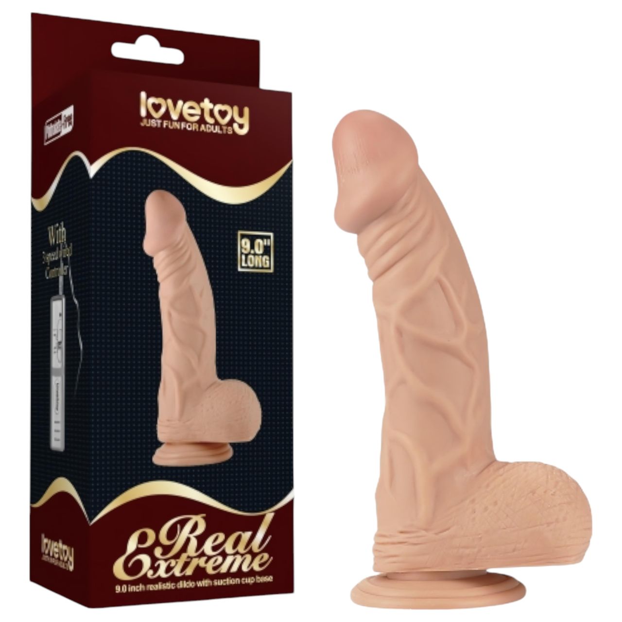Lovetoy Real Extreme - tapadókorongos dildó - 23 cm (testszínű) Lovetoy Real Extreme - tapadókorongos dildó - 23 cm (testszínű)