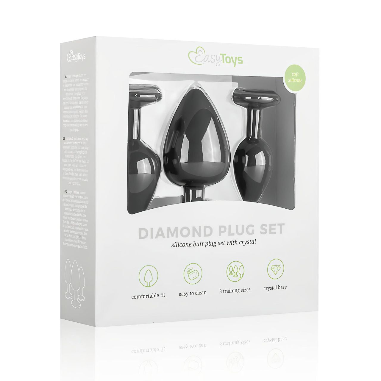 EasyToys Diamond - anál plug szett (fekete) EasyToys Diamond - anál plug szett (fekete)