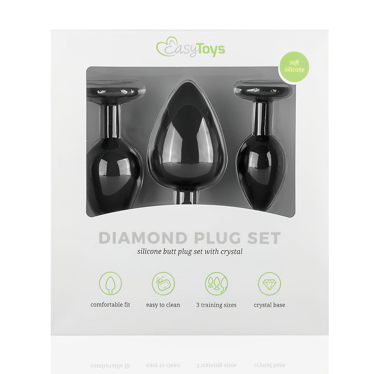 EasyToys Diamond - anál plug szett (fekete) EasyToys Diamond - anál plug szett (fekete)