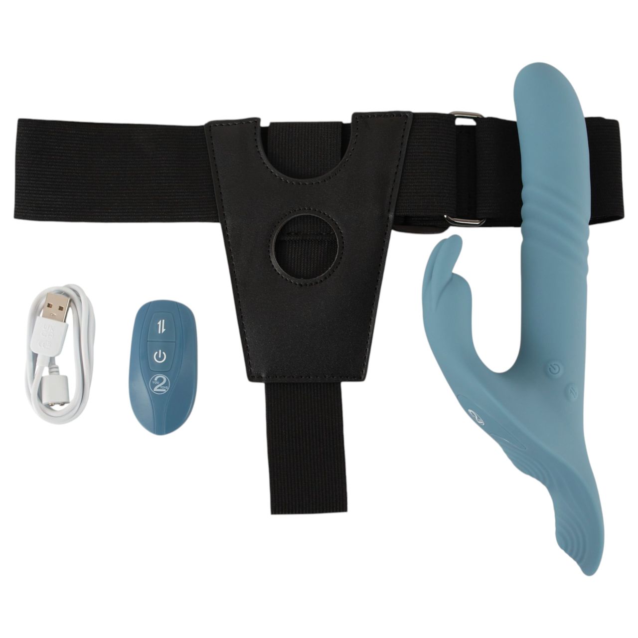 You2Toys - 3 részes felcsatolható nyuszis lökővibrátor távirányítóval (kék) You2Toys - 3 részes felcsatolható nyuszis lökővibrátor távirányítóval (kék)