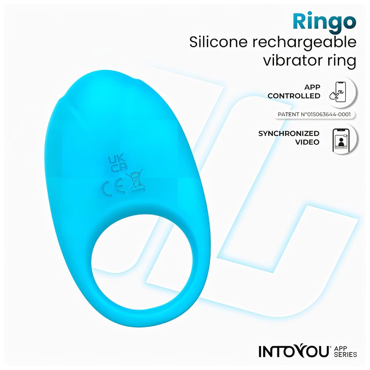 INTOYOU Ringo - okos vibrációs péniszgyűrű appal (kék)
