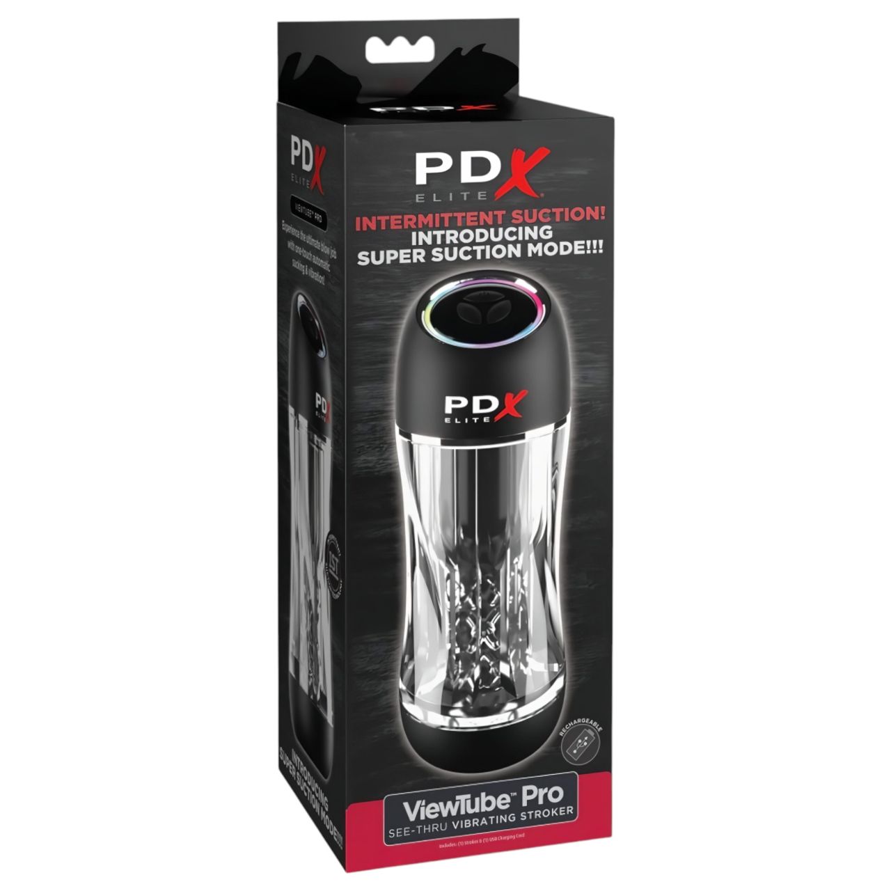 PDX ViewTube Pro - szívó-rezgő maszturbátor (fekete) PDX ViewTube Pro - szívó-rezgő maszturbátor (fekete)