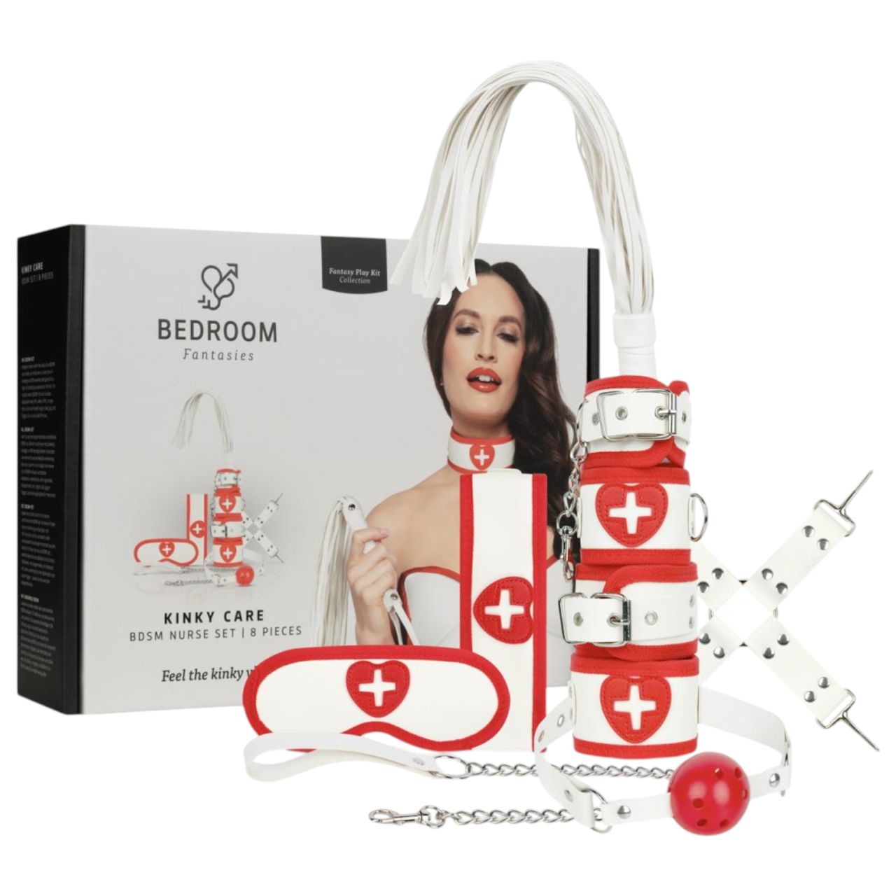 Bedroom Fantasies - 8 részes nővérke szett (piros-fehér)