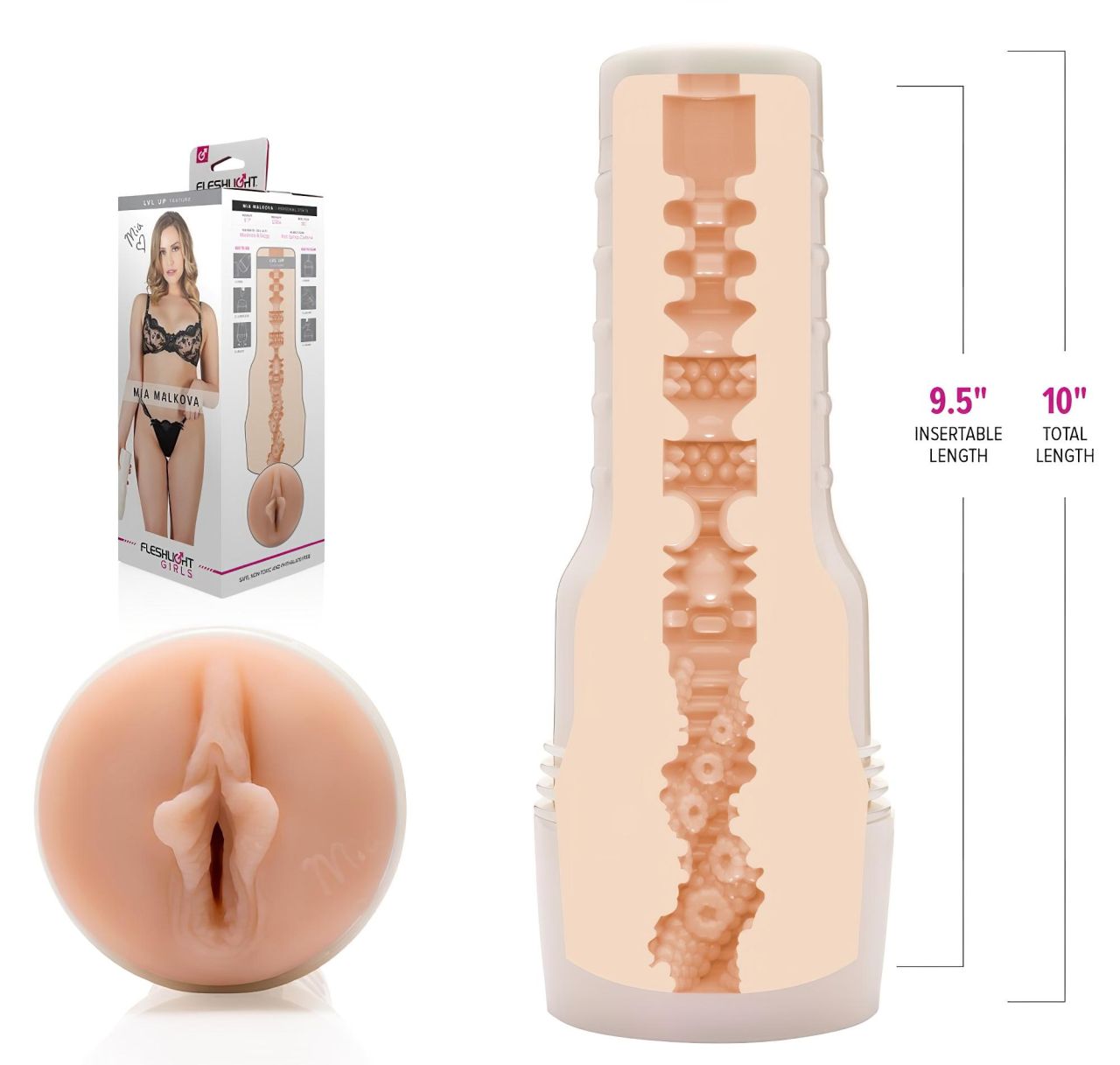 Fleshlight Mia Malkova LVL Up - élethű vagina maszturbátor (testszínű)