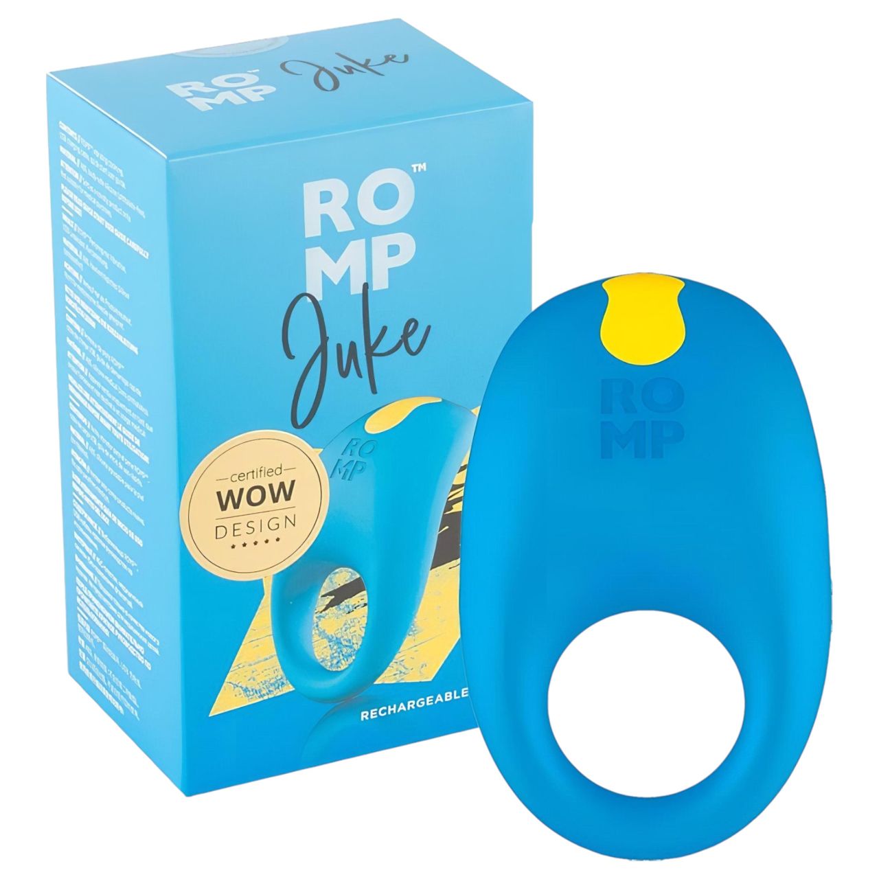 ROMP Juke - vízálló vibrációs péniszgyűrű (kék)