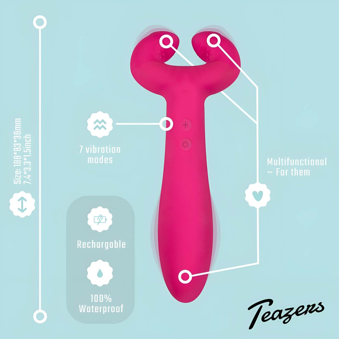 EasyToys Couple - akkus, vízálló párvibrátor (pink)