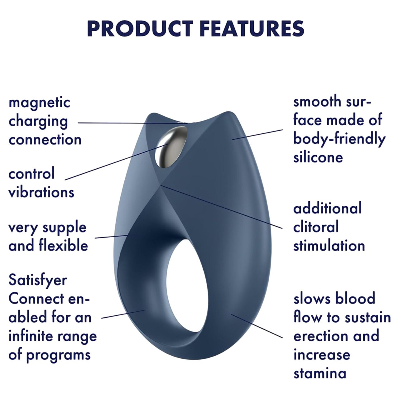 Satisfyer Royal One - App-vezérelt vibrációs péniszgyűrű, férfiaknak (kék) Satisfyer Royal One - App-vezérelt vibrációs péniszgyűrű, férfiaknak (kék)