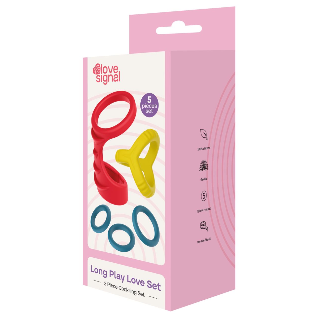Dreamtoys Love Signal - péniszgyűrű szett (többszínű)