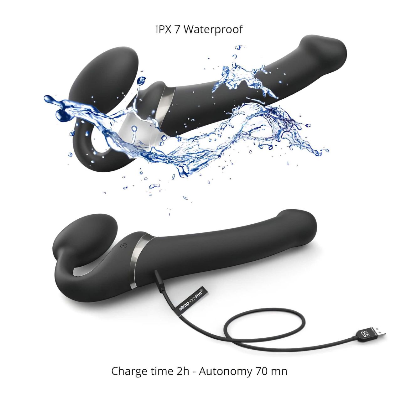 Strap-on-me S - felcsatolható, léghullámos vibrátor - (fekete) Strap-on-me S - felcsatolható, léghullámos vibrátor - (fekete)