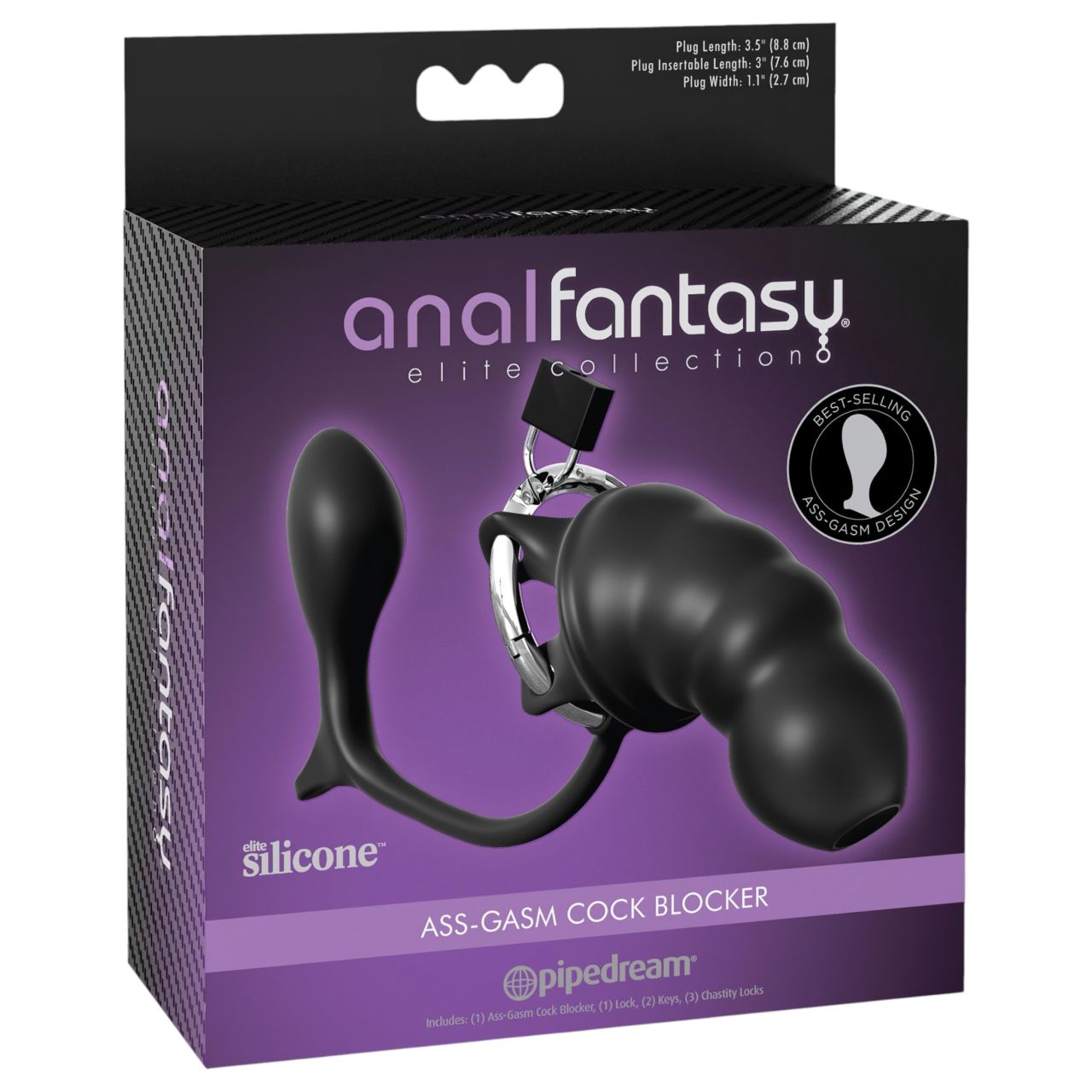 Pipedream Anal Fantasy Elite - anál plug és péniszketrec (fekete) Pipedream Anal Fantasy Elite - anál plug és péniszketrec (fekete)