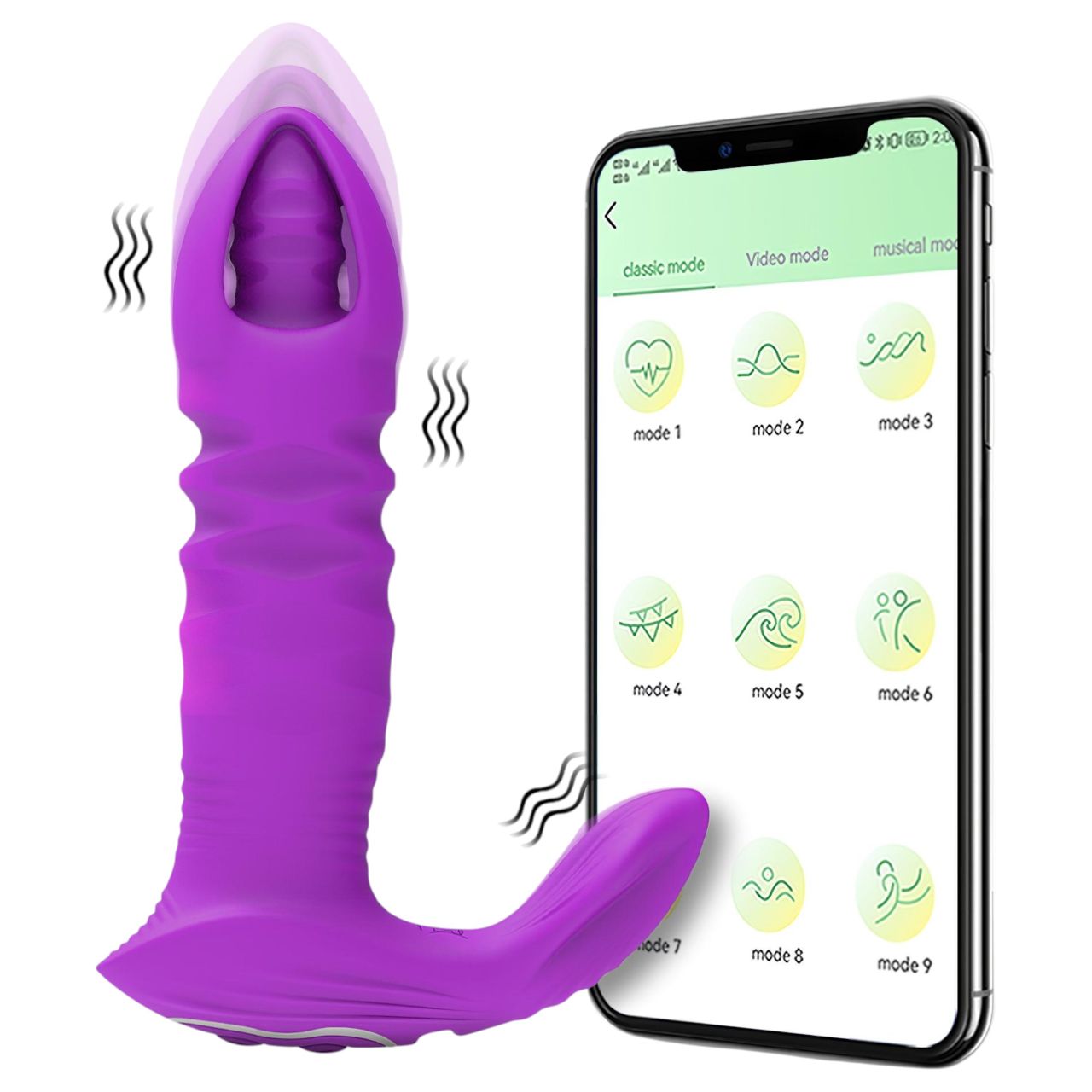 AlvUp - App-vezérelt lökő análvibrátor (lila) AlvUp - App-vezérelt lökő análvibrátor (lila)