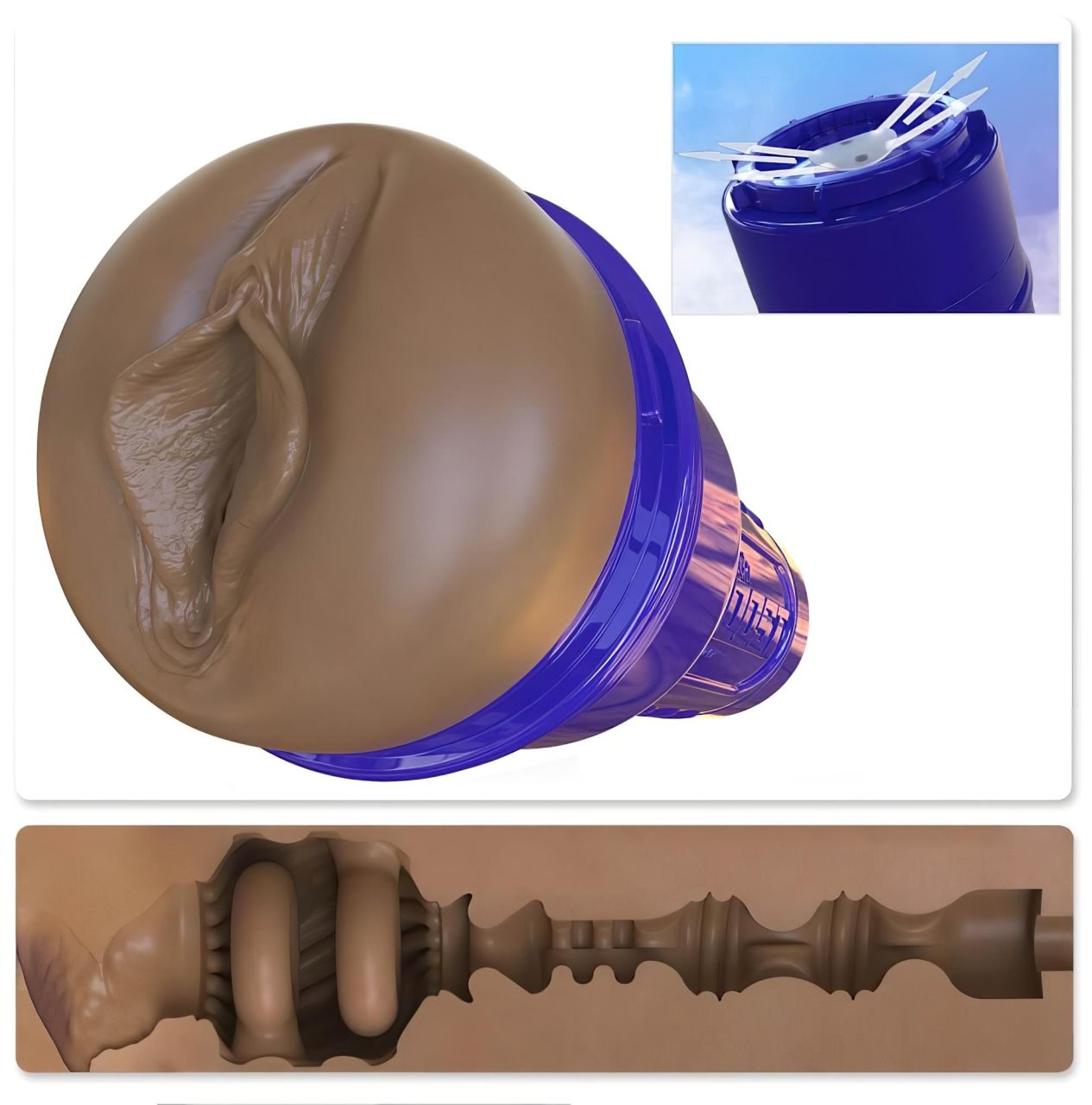 Fleshlight Boost Bang - élethű művagina maszturbátor (barna)