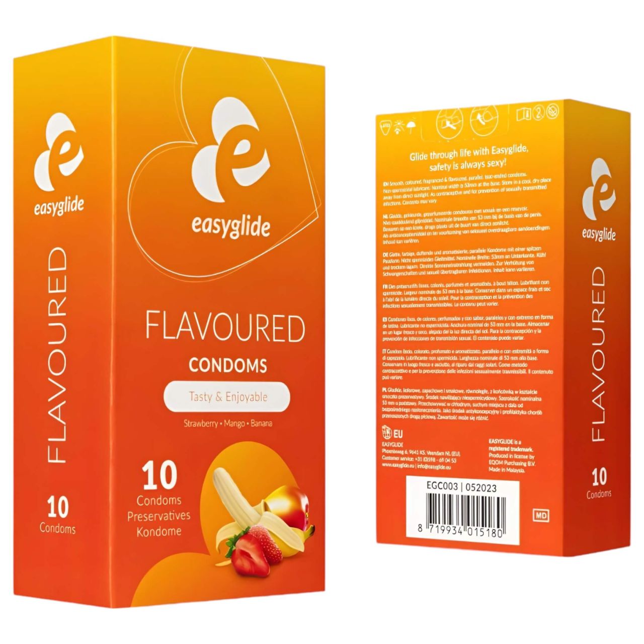 EasyGlide Flavoured - gyümölcs ízű óvszer (10 db) EasyGlide Flavoured - gyümölcs ízű óvszer (10 db)