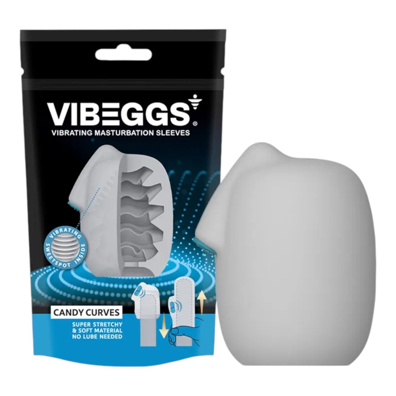 VIBEGGS Candy Curves - vibrációs tojás maszturbátor (fehér) VIBEGGS Candy Curves - vibrációs tojás maszturbátor (fehér)