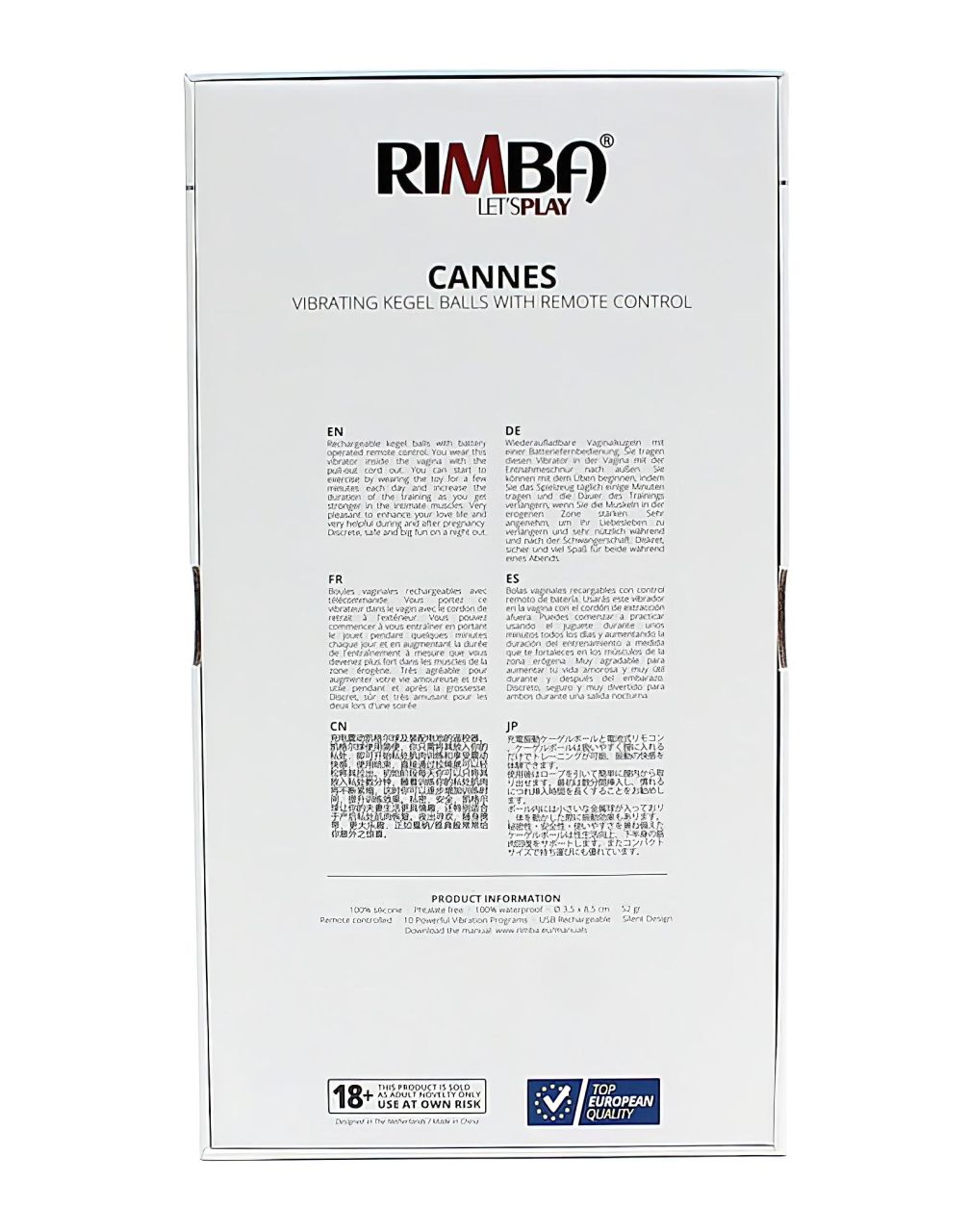 Rimba Cannes - hordható akkus, rádiós vibrációs tojás (fekete) Rimba Cannes - hordható akkus, rádiós vibrációs tojás (fekete)
