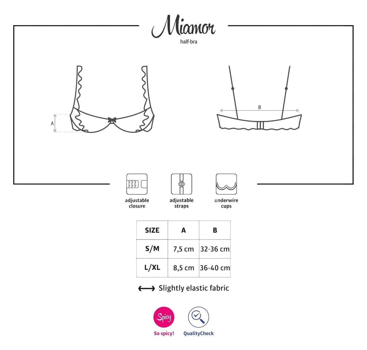Obsessive Miamor - csipkés push-up melltartó (fekete) Obsessive Miamor - csipkés push-up melltartó (fekete)