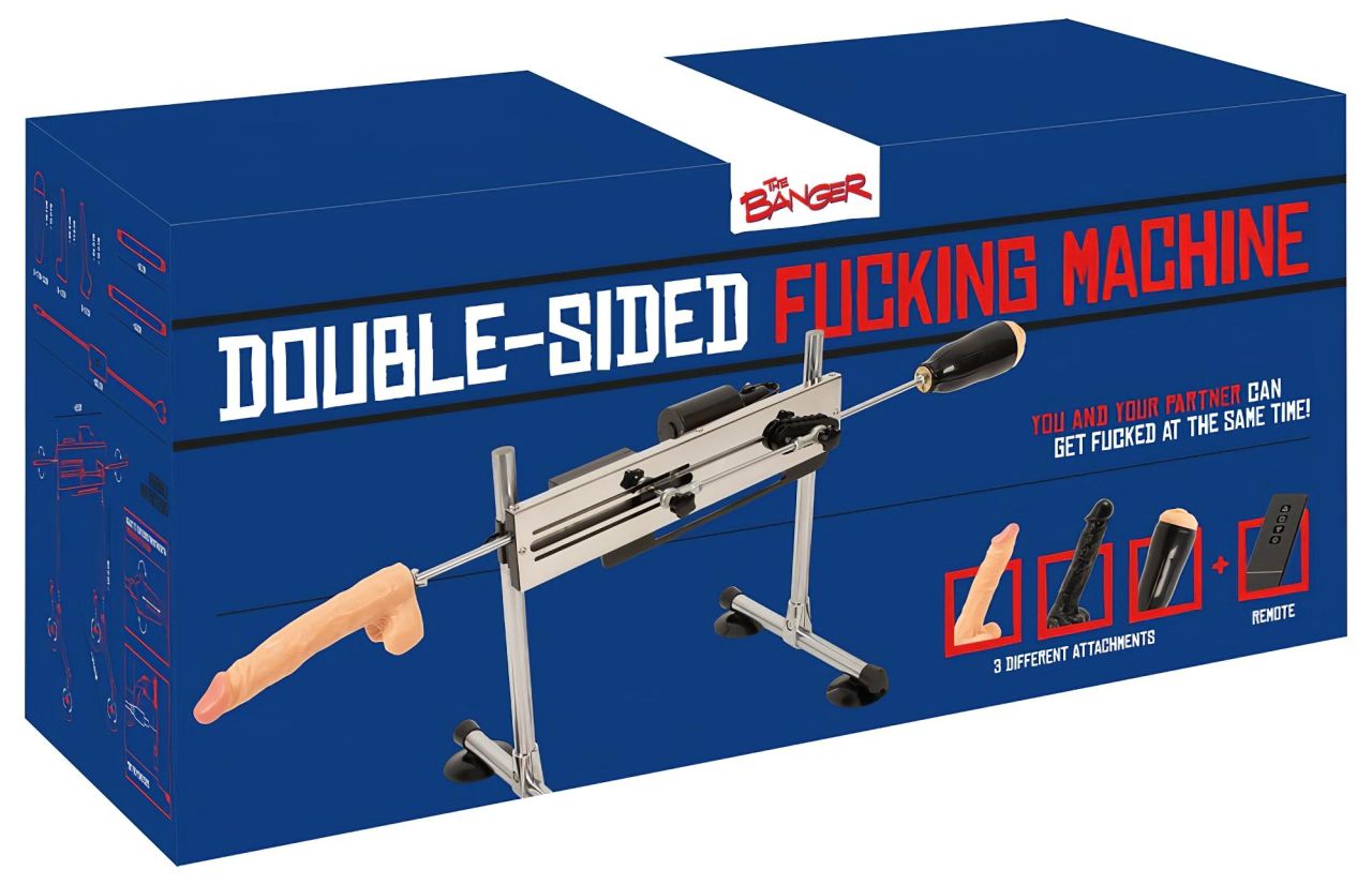 The Banger Fucking Machine - dupla szexgép + 2 dildó és 1 műpunci The Banger Fucking Machine - dupla szexgép + 2 dildó és 1 műpunci