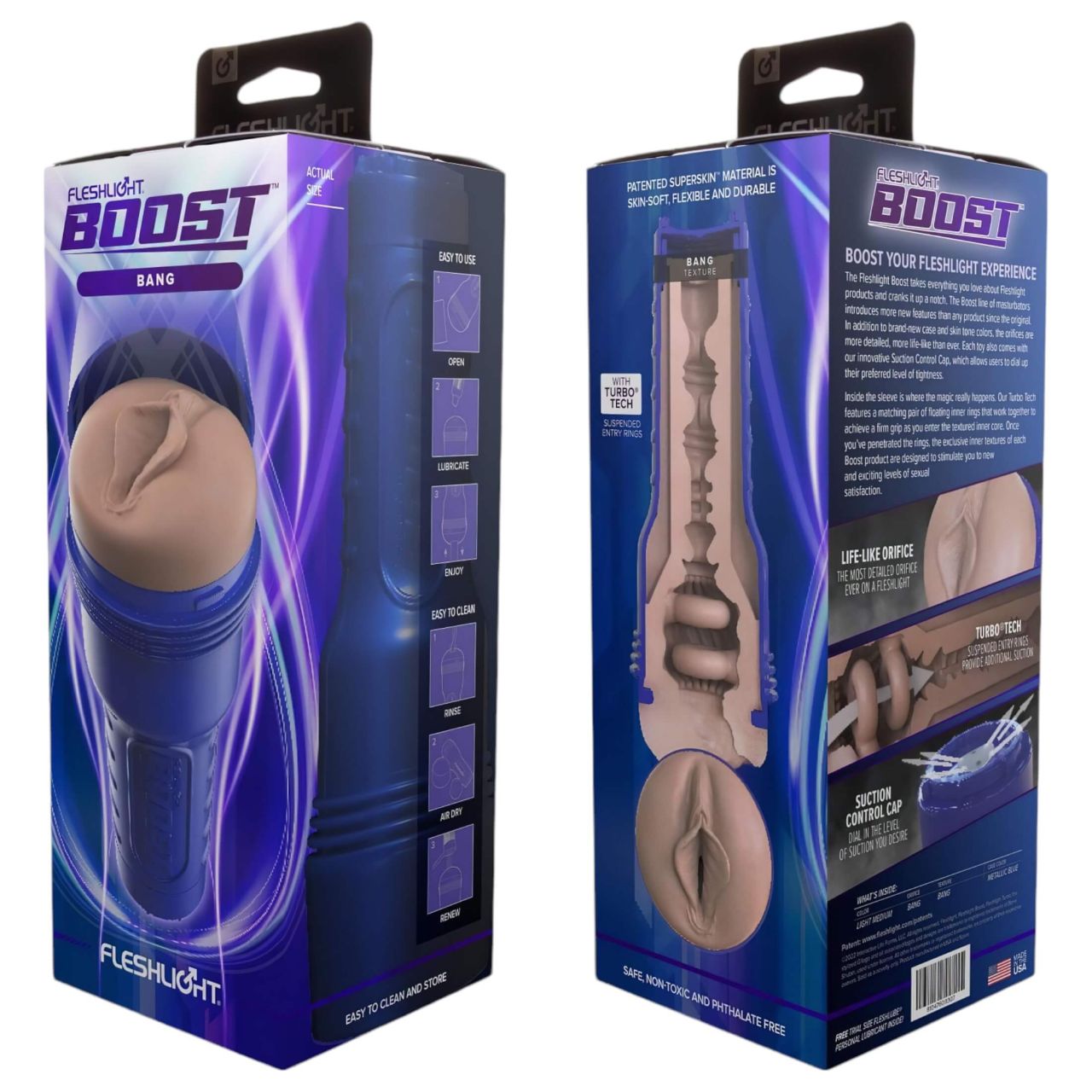 Fleshlight Boost Bang - élethű műpunci maszturbátor (testszínű)