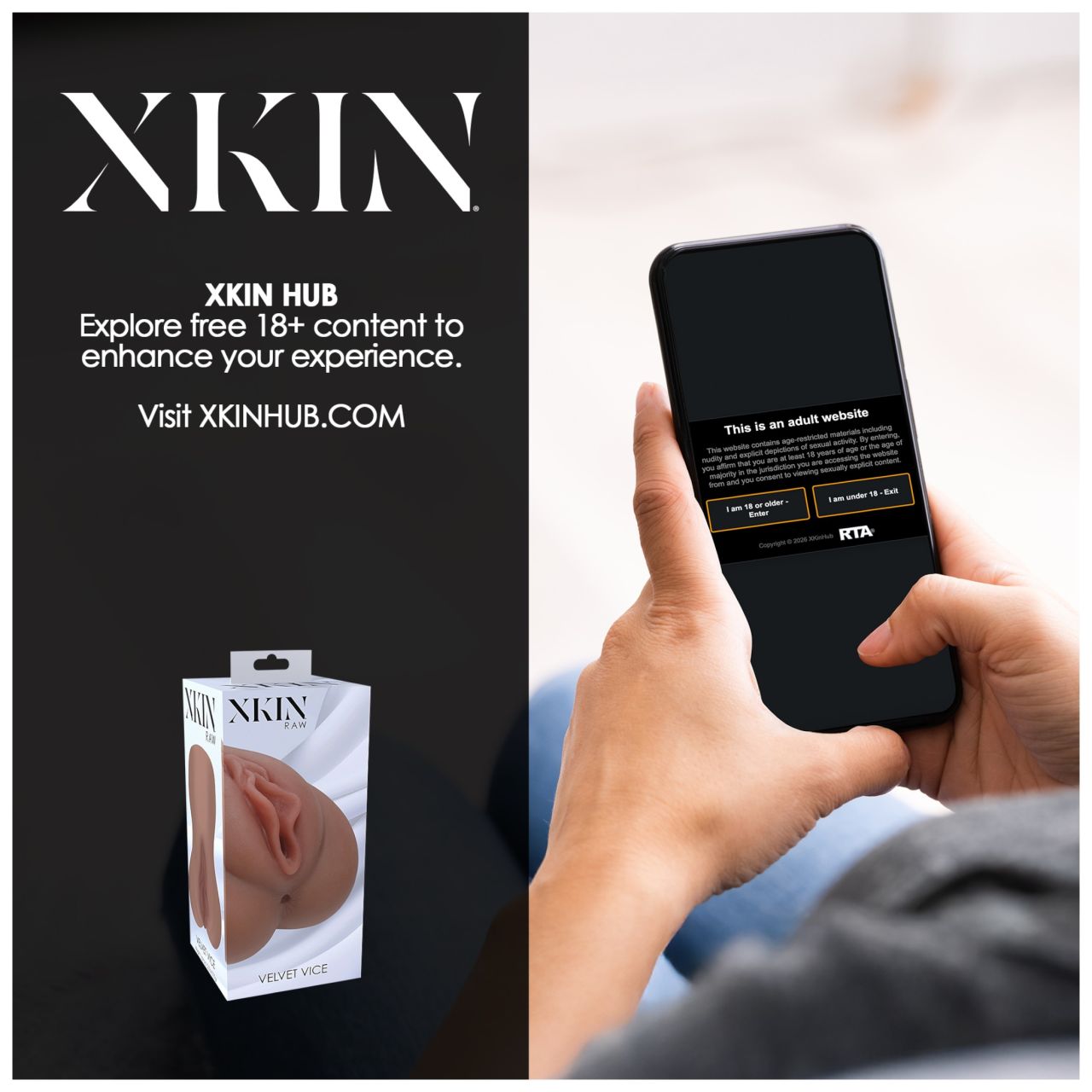 XKIN - élethű műpunci - L (sötét testszínű)