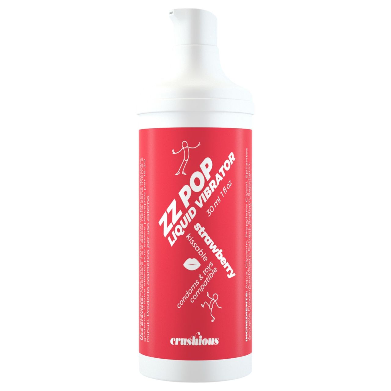 Crushious ZZ Pop - csókolható folyékony vibrátor eper (30ml) Crushious ZZ Pop - csókolható folyékony vibrátor eper (30ml)