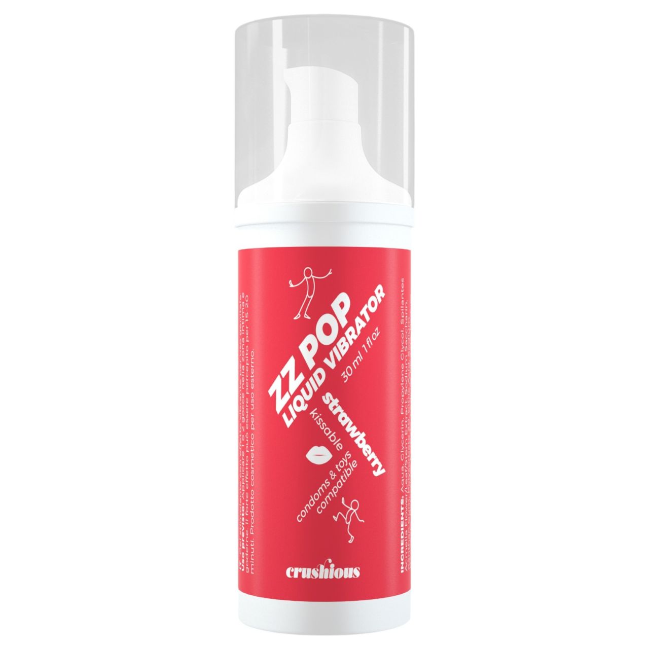 Crushious ZZ Pop - csókolható folyékony vibrátor eper (30ml) Crushious ZZ Pop - csókolható folyékony vibrátor eper (30ml)
