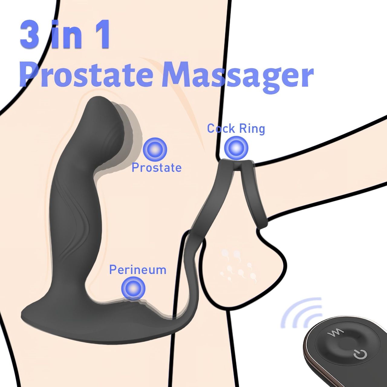 Sex HD Virgil - pénisz-és heregyűrűs prosztata vibrátor (fekete) Sex HD Virgil - pénisz-és heregyűrűs prosztata vibrátor (fekete)