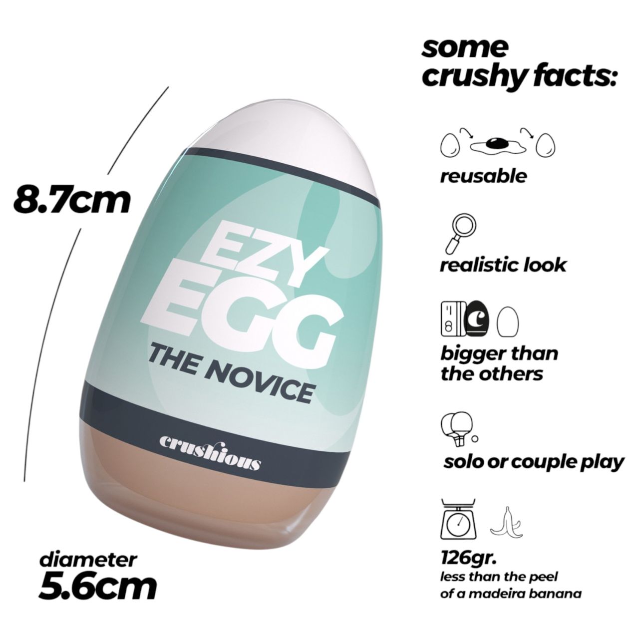 Crushious Ezy Egg The Novice - maszturbátor tojás (testszínű)
